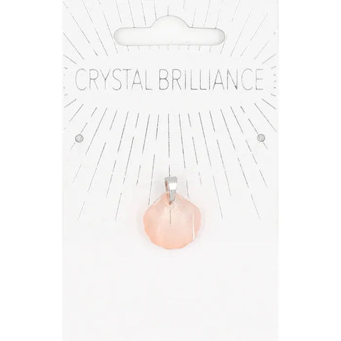 Pink Colour Shell Shape Crystal Pendant
